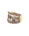 Bague bandeau Crivelli en or rose et diamants blancs et bruns