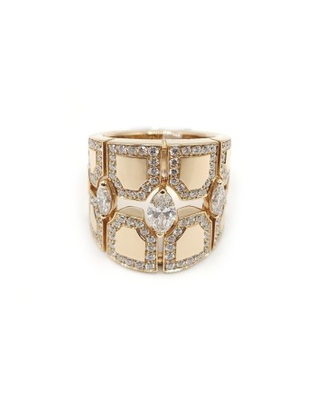 Bague bandeau Crivelli en or rose et diamants