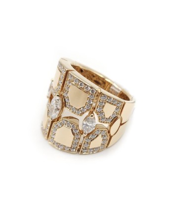 Bague bandeau Crivelli en or rose et diamants