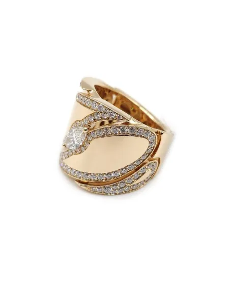 Bague bandeau Crivelli en or rose et diamants