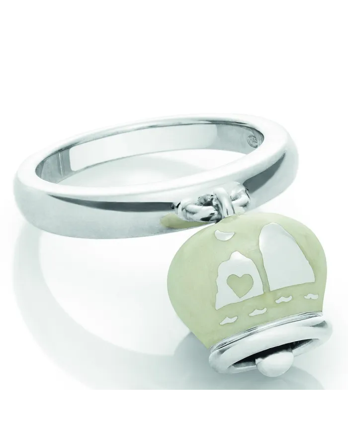 Chantecler Et voilà Campanella double face ring in silver and enamel