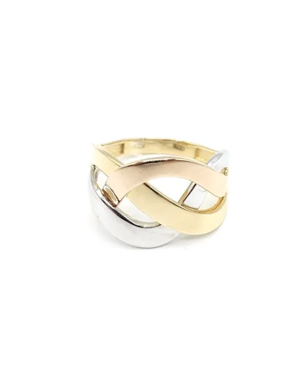 Anello Casella Gioielli in Oro Tricolore