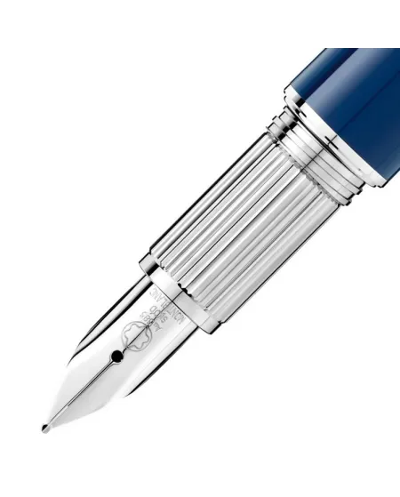 Stylo plume Montblanc StarWalker Doué en résine bleue avec plume dorée