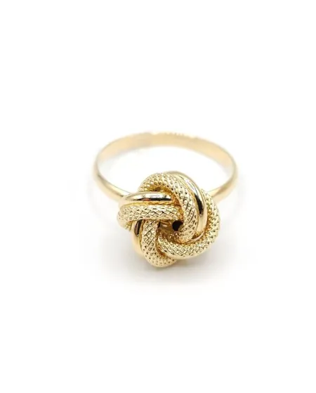 Anello Casella Gioielli in Oro Giallo con Nodo
