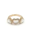 Crivelli Ring in Rose Gold with Diamonds and Mother of Pearl Hearts
