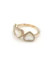 Crivelli Ring in Rose Gold with Diamonds and Mother of Pearl Hearts