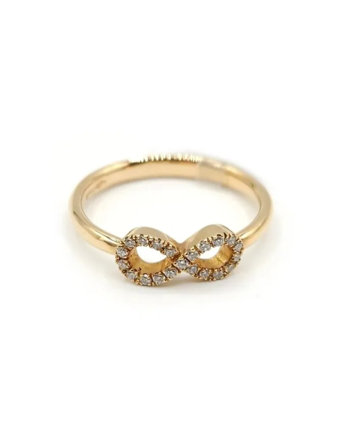 Bague Crivelli en or rose avec diamants et symbole infini