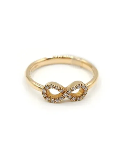 Anello Crivelli in Oro Rosa con Diamanti e Simbolo Infinito