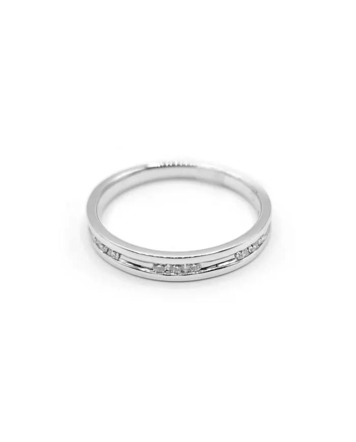 Alliance Crivelli en or blanc avec diamants