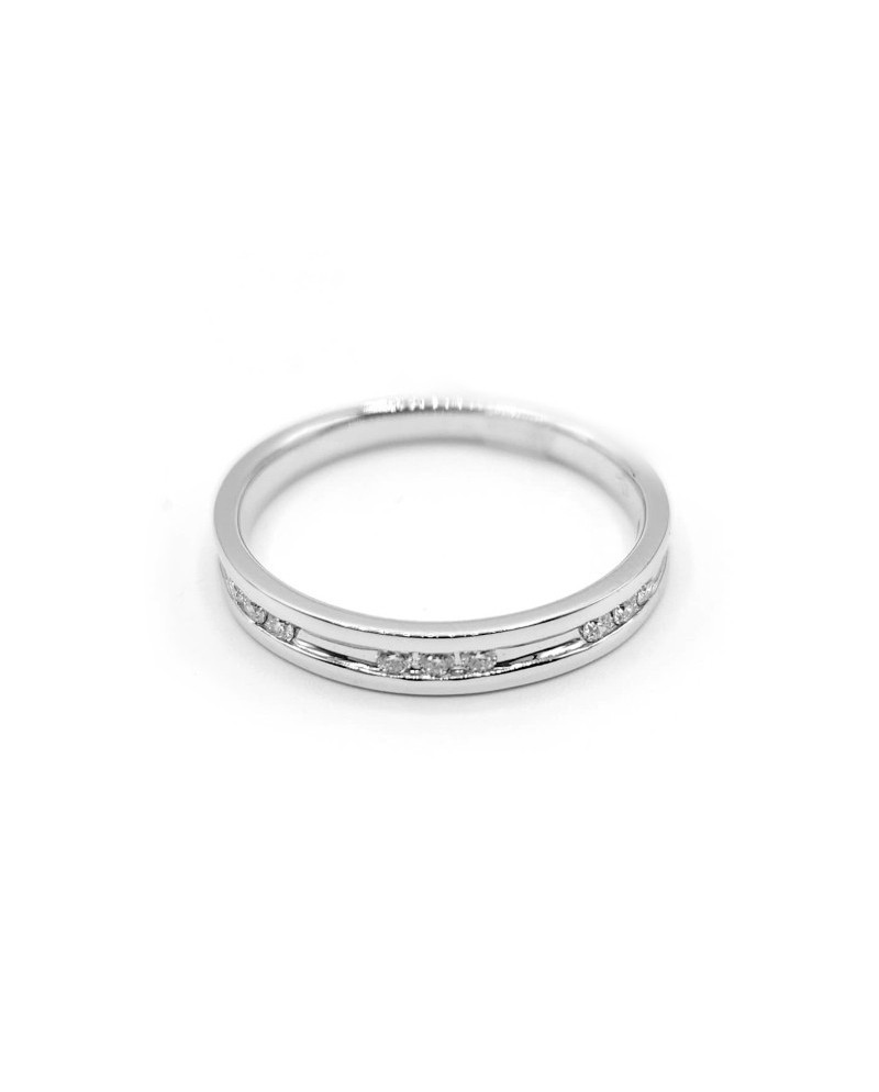 Alliance Crivelli en or blanc avec diamants
