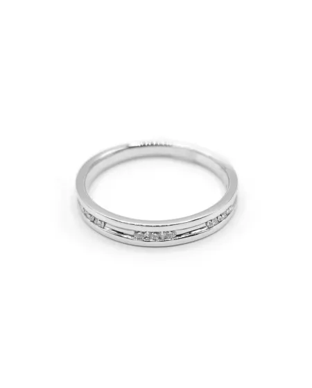 Crivelli Wedding Ring in White Gold with Diamonds