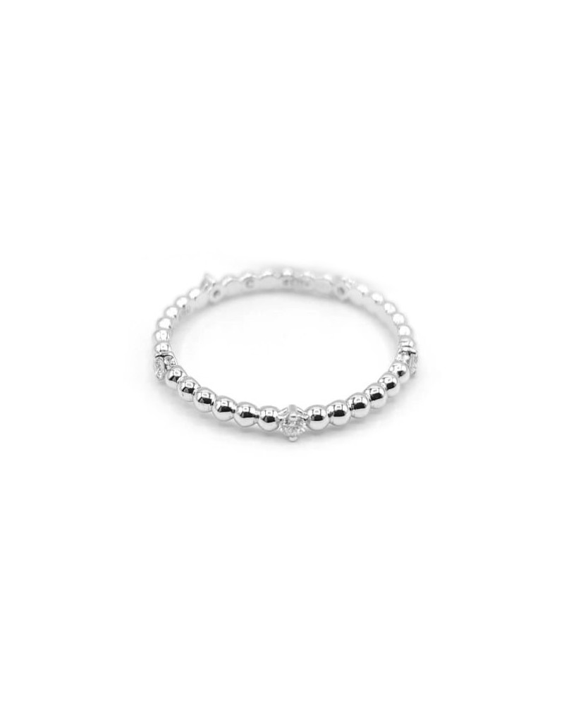 Crivelli Ring in White Gold with Spheres and Diamonds