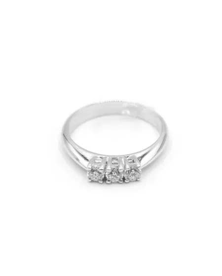 Anello Trilogy Crivelli in Oro Bianco e Diamanti