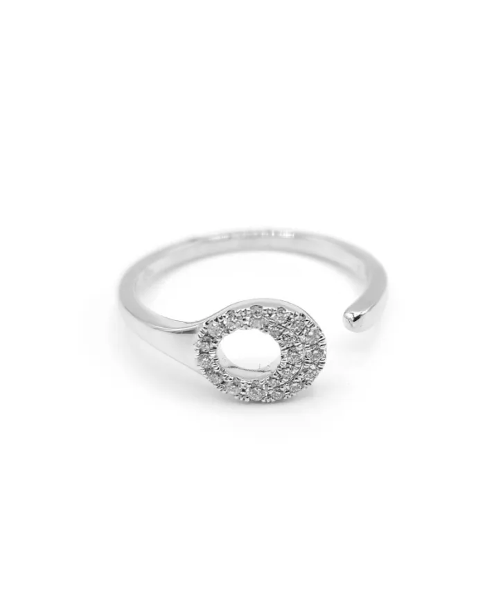 Crivelli Ring in White Gold with Pavé Diamonds