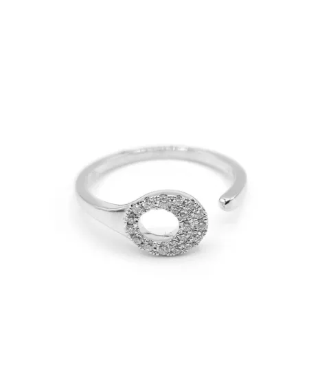 Bague Crivelli en or blanc avec pavé de diamants