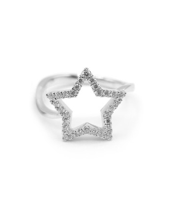 Crivelli Ring in White Gold with Diamond Star