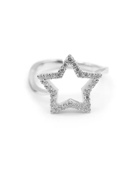 Anello Crivelli in Oro Bianco con Stella di Diamanti