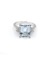 Crivelli Ring in White Gold with Diamonds and Aquamarine