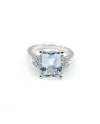Crivelli White Gold Ring with Diamonds and Aquamarine