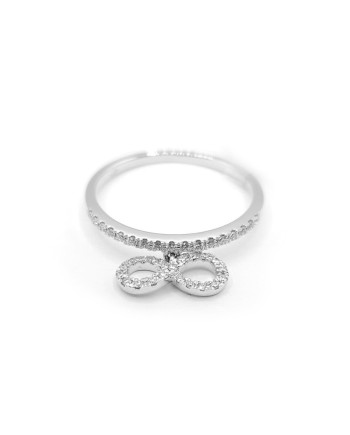 Bague Crivelli en or blanc avec diamants et pendentif symbole infini