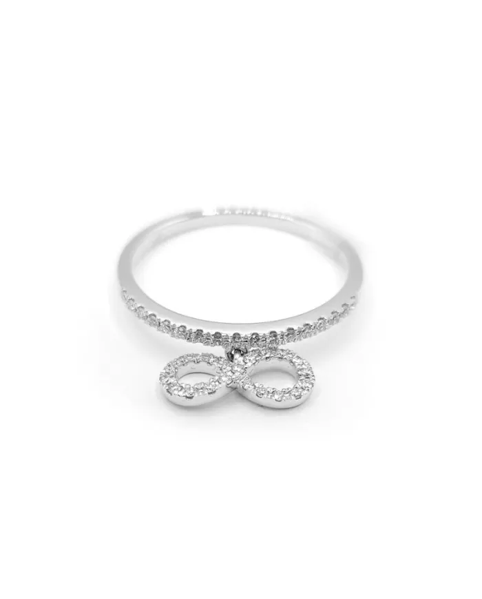 Crivelli Ring in White Gold with Diamonds and Infinity Symbol Pendant