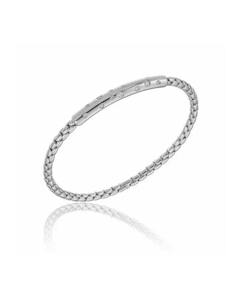 Bracelet élastique Chimento Stretch Spring en or blanc avec diamants