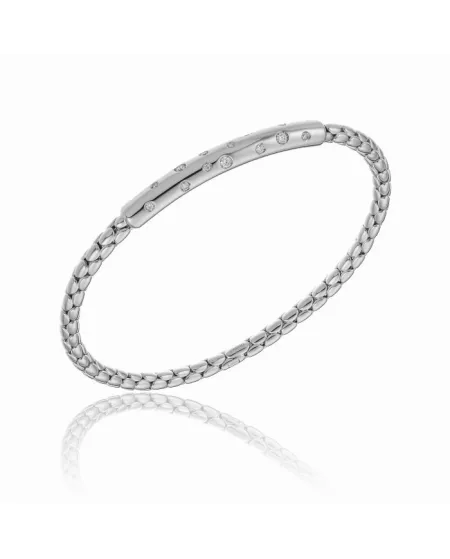 Bracelet élastique Chimento Stretch Spring en or blanc avec diamants