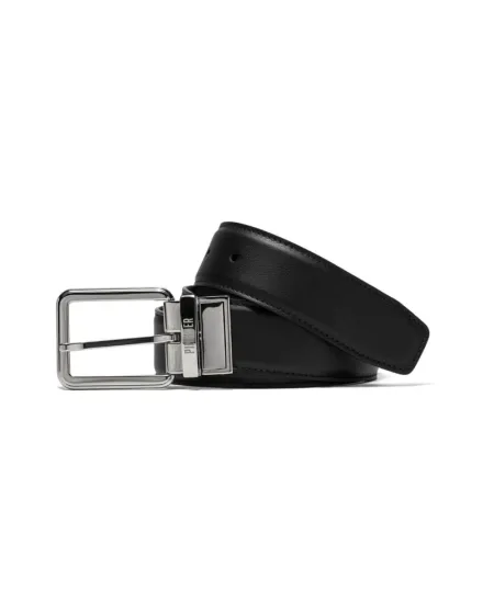 Pineider Daily Reversible Belt in Smooth Black/Brown Leather