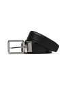 Ceinture réversible Pineider Daily en cuir lisse noir/marron