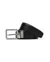 Ceinture réversible Pineider Daily en cuir lisse noir/marron
