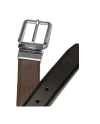 Pineider Daily Reversible Belt in Smooth Black/Brown Leather