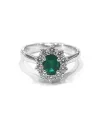 Bague Crivelli en or blanc avec diamants et émeraude