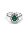 Crivelli Ring in White Gold with Diamonds and Emerald