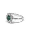 Crivelli Ring in White Gold with Diamonds and Emerald