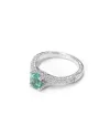 Crivelli Ring in White Gold with Diamonds and Emerald