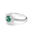 Crivelli Ring in White Gold with Diamonds and Round Emerald