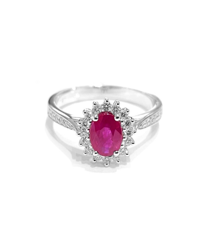 Bague Crivelli en or blanc avec diamants et rubis