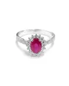 Crivelli Ring in White Gold with Diamonds and Ruby