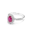 Bague Crivelli en or blanc avec diamants et rubis