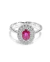 Crivelli Ring in White Gold with Diamonds and Ruby