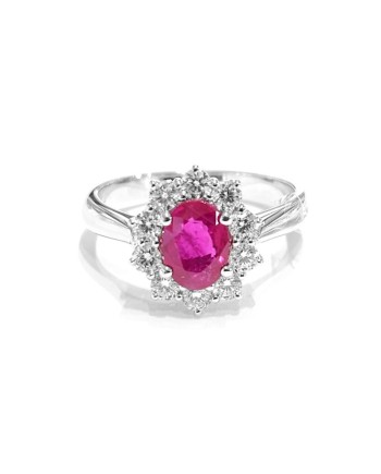 Bague Crivelli en or blanc avec diamants et rubis