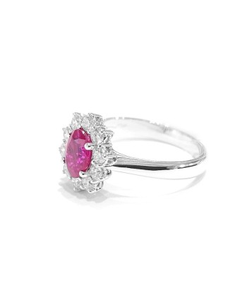 Bague Crivelli en or blanc avec diamants et rubis