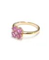 Crivelli Ring in Rose Gold with Pink Sapphire Flower and Diamonds