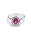 Crivelli Ring in White Gold with Diamonds and Ruby