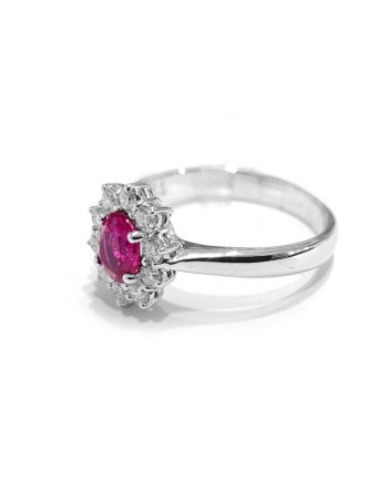 Bague Crivelli en or blanc avec diamants et rubis