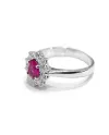 Crivelli Ring in White Gold with Diamonds and Ruby