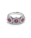 Trilogy Crivelli Ring in White Gold with Rubies and Diamonds