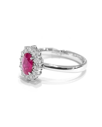 Bague Crivelli en or blanc avec diamants et rubis