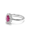 Crivelli Ring in White Gold with Diamonds and Ruby