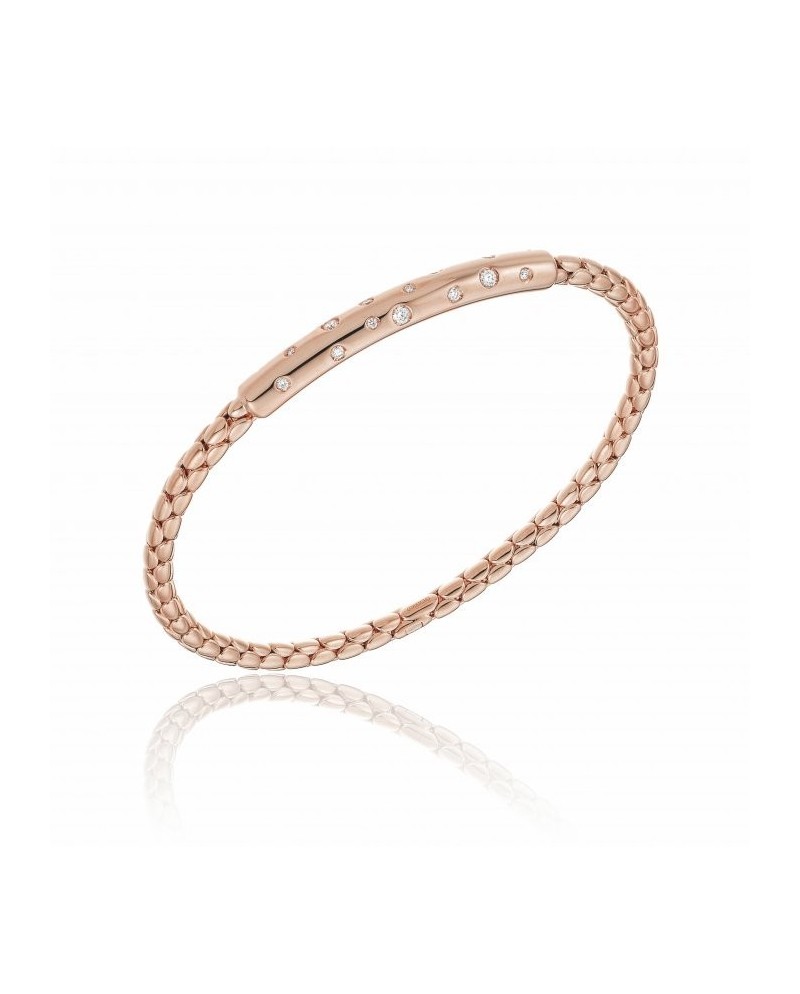 Chimento Stretch Spring Elastic Bracelet in Rose Gold with Diamonds